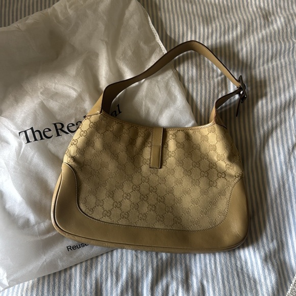 Gucci Cream and Brown Jackie Shoulder Bag with Iconic GG Monogram - Picture 7 of 7